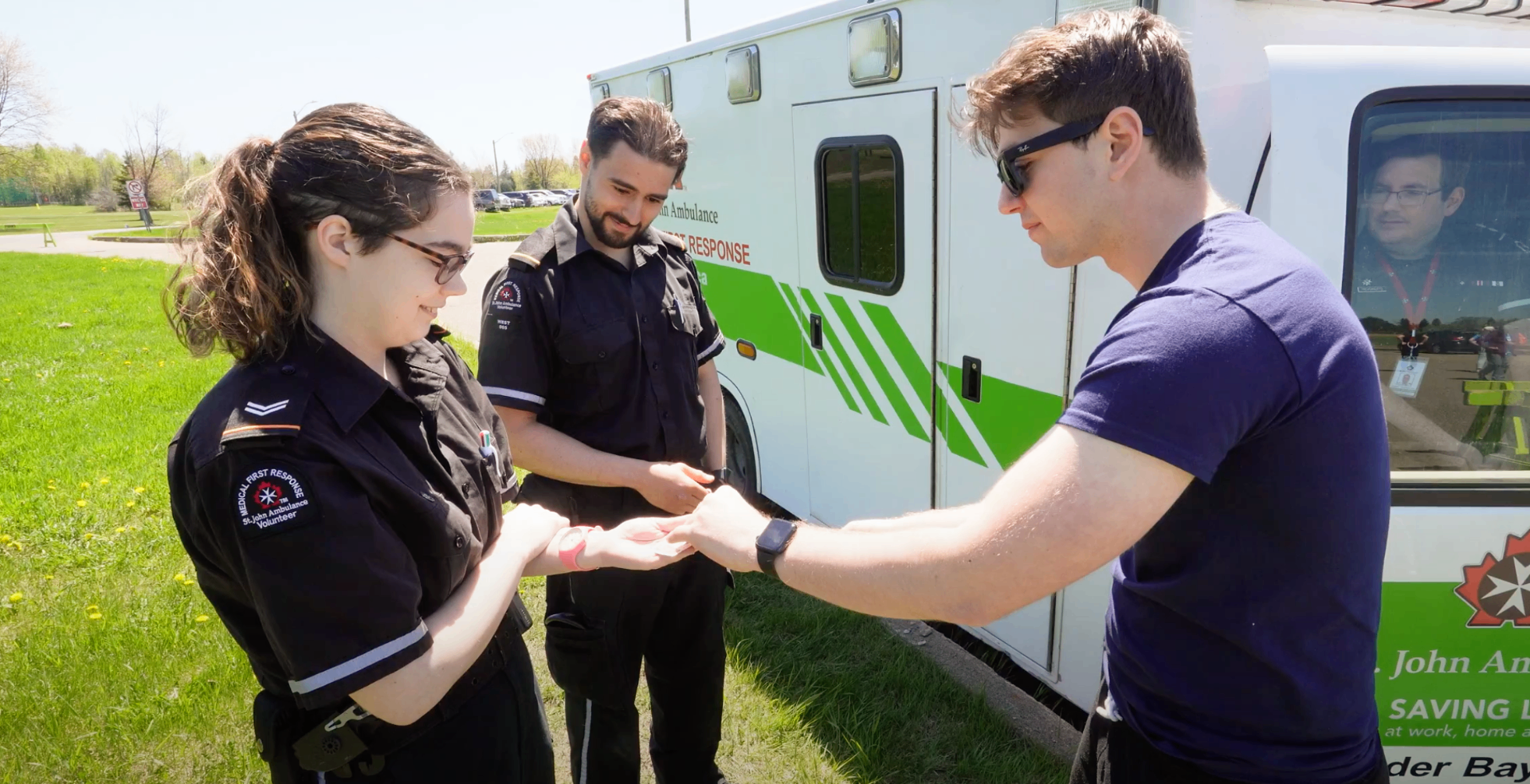 Lorenzo performing magic for St. John Ambulance volunteers in Thunder Bay